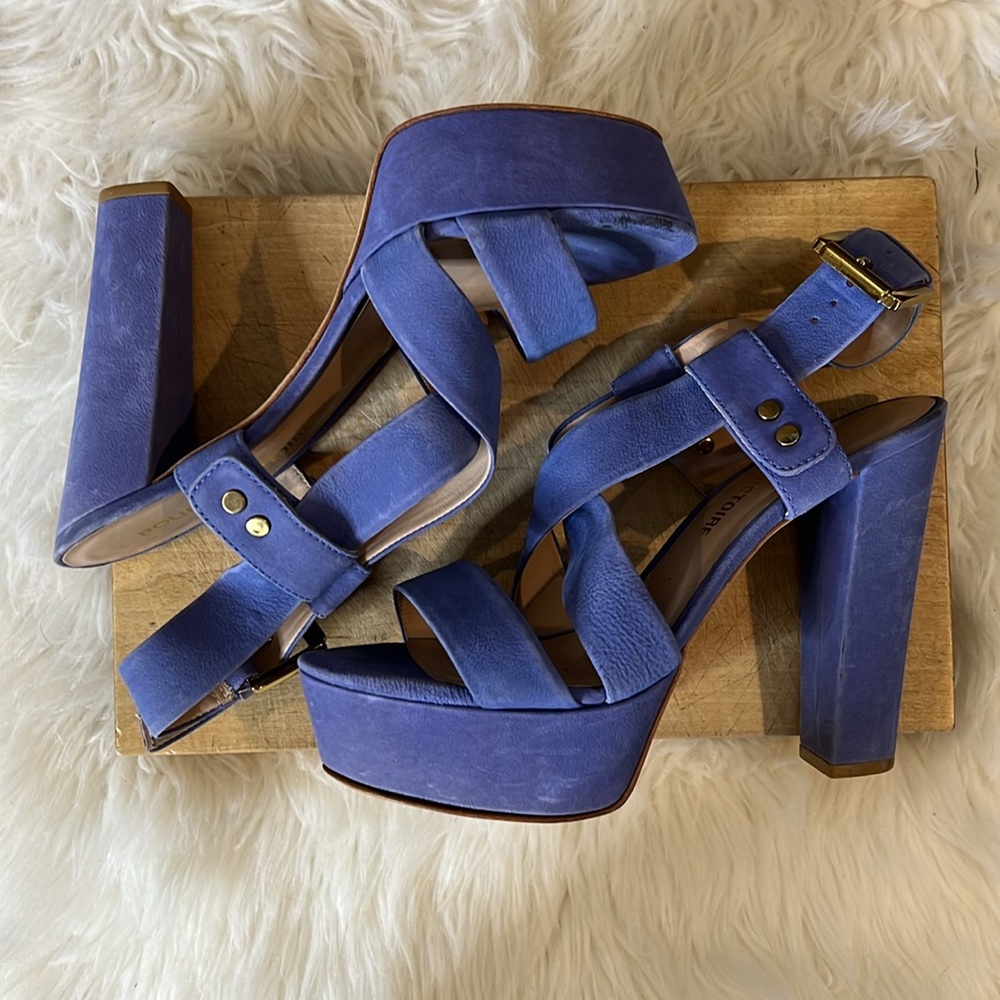 Pour La Victoire Platform Strappy Suede Leather Sandals - Picture 8 of 10